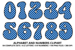 Polka Dots Alphabet Letters &amp; Numbers Clipart PNG 300DPI Product Image 5