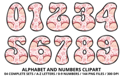 Baby Girl Alphabet PNG Cute Baby Letters &amp; Numbers 300 DPI Product Image 5