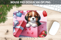 Watercolor Dog Mouse Pad Sublimation - Valentines Png Product Image 1