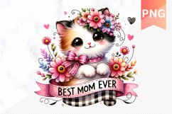 Best MOM Ever Sublimation - Mother&#039;s Day Clipart PNG Design Product Image 1