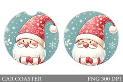 Cute Gnome Car Coaster. Christmas Car Coaster Sublimation Product Image 1