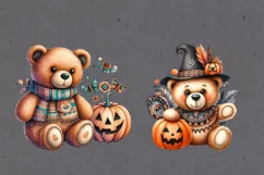 Watercolor Halloween Spooky Bear PNG sublimation Product Image 2