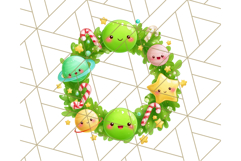 Alien Christmas Clipart, Cute Outer Space Holiday PNG Product Image 3