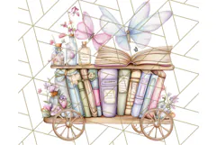 Bookish Fairy PNG Clipart, Whimsical Reading Elements Png Product Image 3