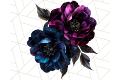 Gothic Floral PNG, Dark Aesthetic Flowers Clipart Print Product Image 3