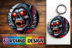 Timeless Circle Keychain Magic PNG, Skull Product Image 1