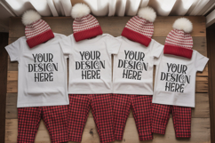 Christmas Family Matching Group T-Shirt Mockups | Holiday Fl Product Image 1