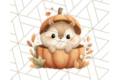 Woodland Autumn Critters PNG Clipart, Cute Fall Animals Product Image 3
