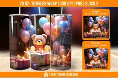 Cute Birthday Tumbler Wraps, Sublimation Wrap Product Image 1