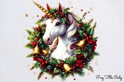 Christmas Unicorns Clipart PNG Product Image 1