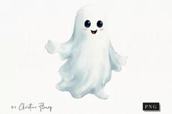 Watercolor Ghost Clipart | Watercolor Halloween PNG Product Image 1