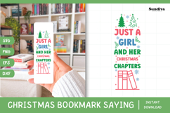 Christmas Bookmark Saying SVG For Book Lovers - Just A Girl Product Image 1