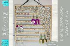 Floral Jewelry Stand Svg, Earrings display svg Product Image 2