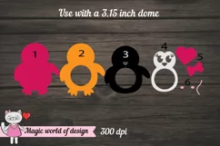 Valentines Little Penguins Candy dome svg, 3d svg cut file Product Image 4