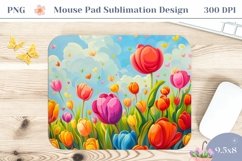 Tulips Mouse Pad Design, Tulip Flower Mouse Pad Template Product Image 1