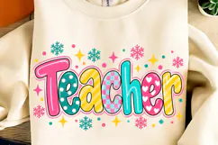 Teacher Christmas Pencil Bow Paper PNG, Funny Christmas PNG Product Image 3
