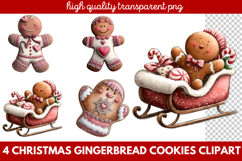 Christmas Gingerbread Cookies Clipart | Cute Holiday Cookie Product Image 1