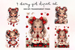 Cherry Girl PNG Clipart Set Product Image 1