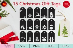 15 Christmas Gift Tag SVG and example