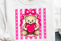 Valentine's Teddy Bear Png, Valentine Heart Png, Valentine Product Image 2