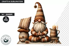 Gnome clipart, Cozy Gnomes Doing Yoga, Yoga clipart PNG Product Image 1