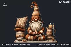 Gnome clipart, Cozy Gnomes Doing Yoga, Yoga clipart PNG Product Image 2