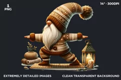 Gnome clipart, Cozy Gnomes Doing Yoga, Yoga clipart PNG Product Image 2