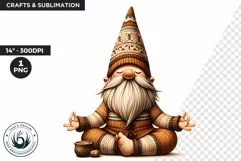 Gnome clipart, Cozy Gnomes Doing Yoga, Yoga clipart PNG Product Image 1