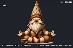 Gnome clipart, Cozy Gnomes Doing Yoga, Yoga clipart PNG Product Image 2