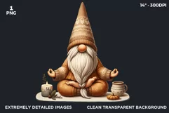 Gnome clipart, Cozy Gnomes Doing Yoga, Yoga clipart PNG Product Image 2
