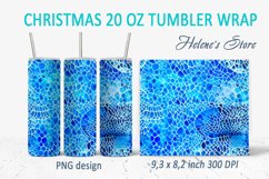 Blue abstract mosaic tumbler | Winter tumbler png | 20 oz Product Image 1