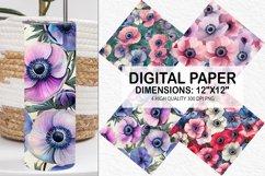 Anemone Flower Digital Paper - Flower Background Product Image 1
