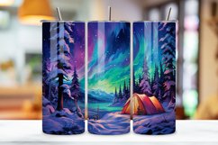 Northern Lights Glamping Tumbler Wrap | winter camping Product Image 3