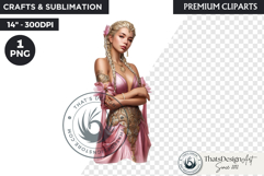 Royal Lotus Princess Fantasy Goddess Floral Clipart Product Image 1