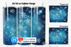 Christmas Snowflakes 20/30oz Tumbler, BONUS 25 Tumbler Product Image 1