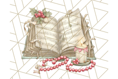 Christmas Book Clipart, Festive Reading PNG Illustrations Product Image 3
