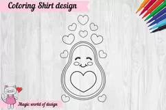 Valentine's Day Coloring Shirt SVG, avocado svg Product Image 2