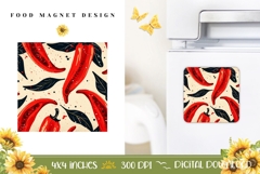 Cartoon Chili Magnet, Peppers Magnet Template Product Image 1