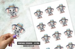 Cute elephant sticker, Baby elephant sticker png Product Image 1