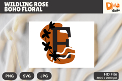 Wildling Rose Boho Floral Monogram Product Image 1