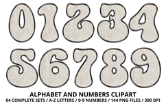 Rustic Burlap Alphabet PNG Farmhouse Letters 300 DPI Product Image 5