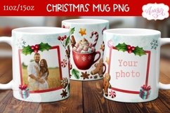 Hot cocoa photo mug wrap PNG, Christmas picture mug png Product Image 2