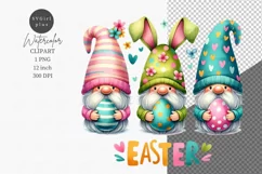 Easter clipart, Easter gnomes clipart, 3 Gnomes Product Image 1