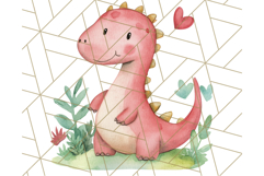 Watercolor Dinosaur and Rainbow PNG Clipart, Baby Nursery Product Image 3