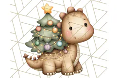 Christmas Dinosaur Party Png, Dino Clipart PNG Product Image 3