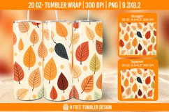 Autumn Flower Tumbler Wrap Designs, Sublimation Wrap Product Image 1
