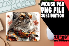 Charming Funny Feline Sublimation Mousepad PNG Product Image 1