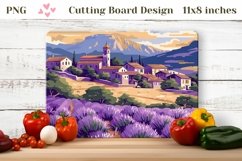 Lavender Filed Cutting Board PNG, Cutting Board Sublimation Product Image 1