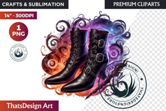 Halloween Character Boots - Spooky Gothic Clipart PNG Product Image 1