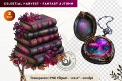 Autumn Fantasy Clipart PNG Celestial Steampunk Harvest Product Image 1